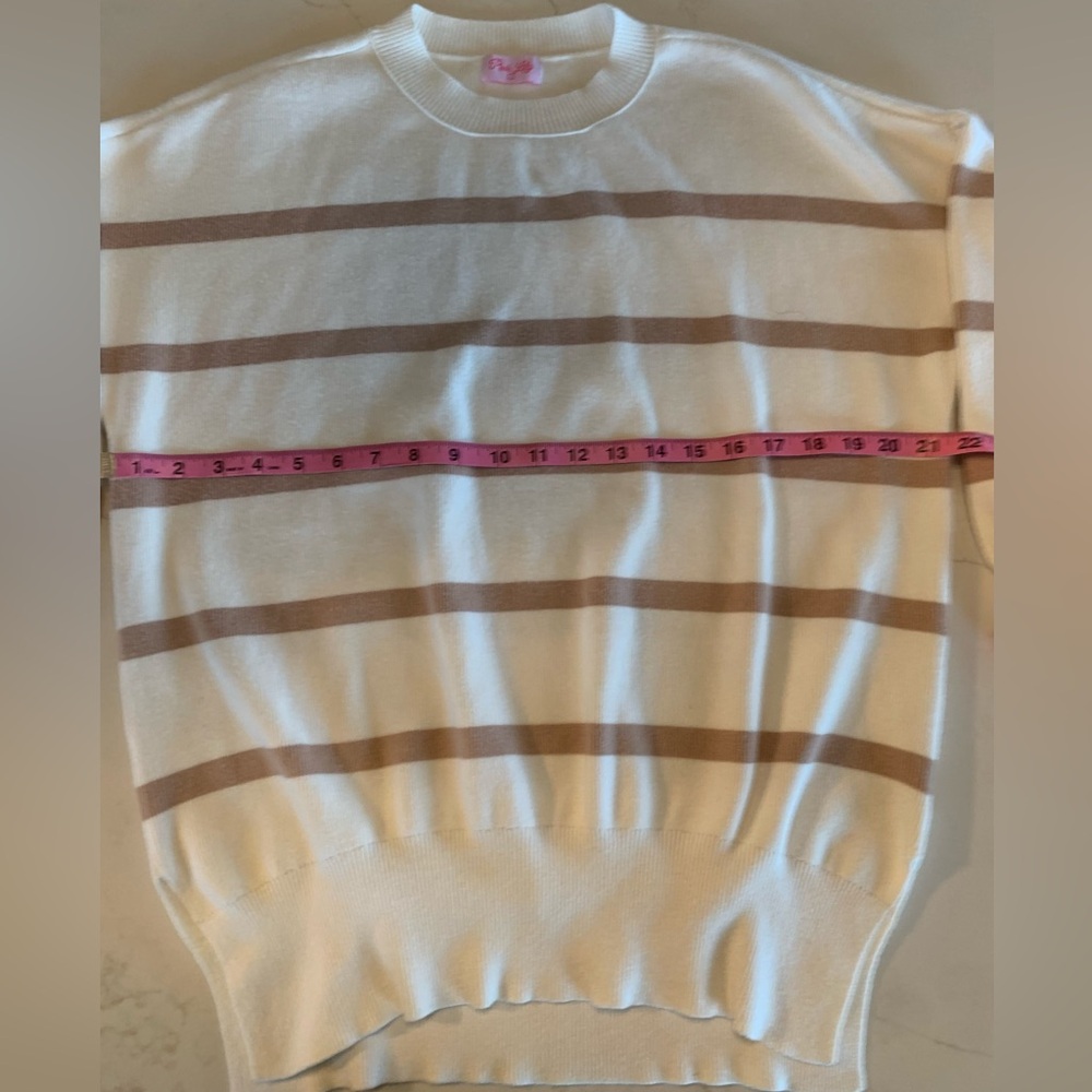 Pink Lily Cream Ribbed Sweater - Picture 4 of 5